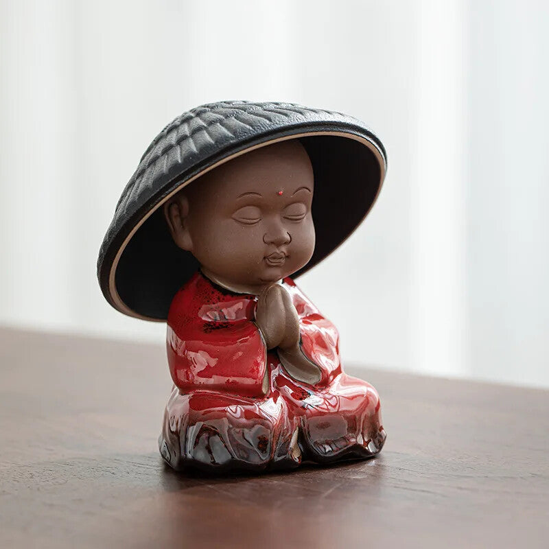 Ceramic Creative Monk Tea Strainer Tea Leaking Tea Filter Net Kung Fu Tea Set