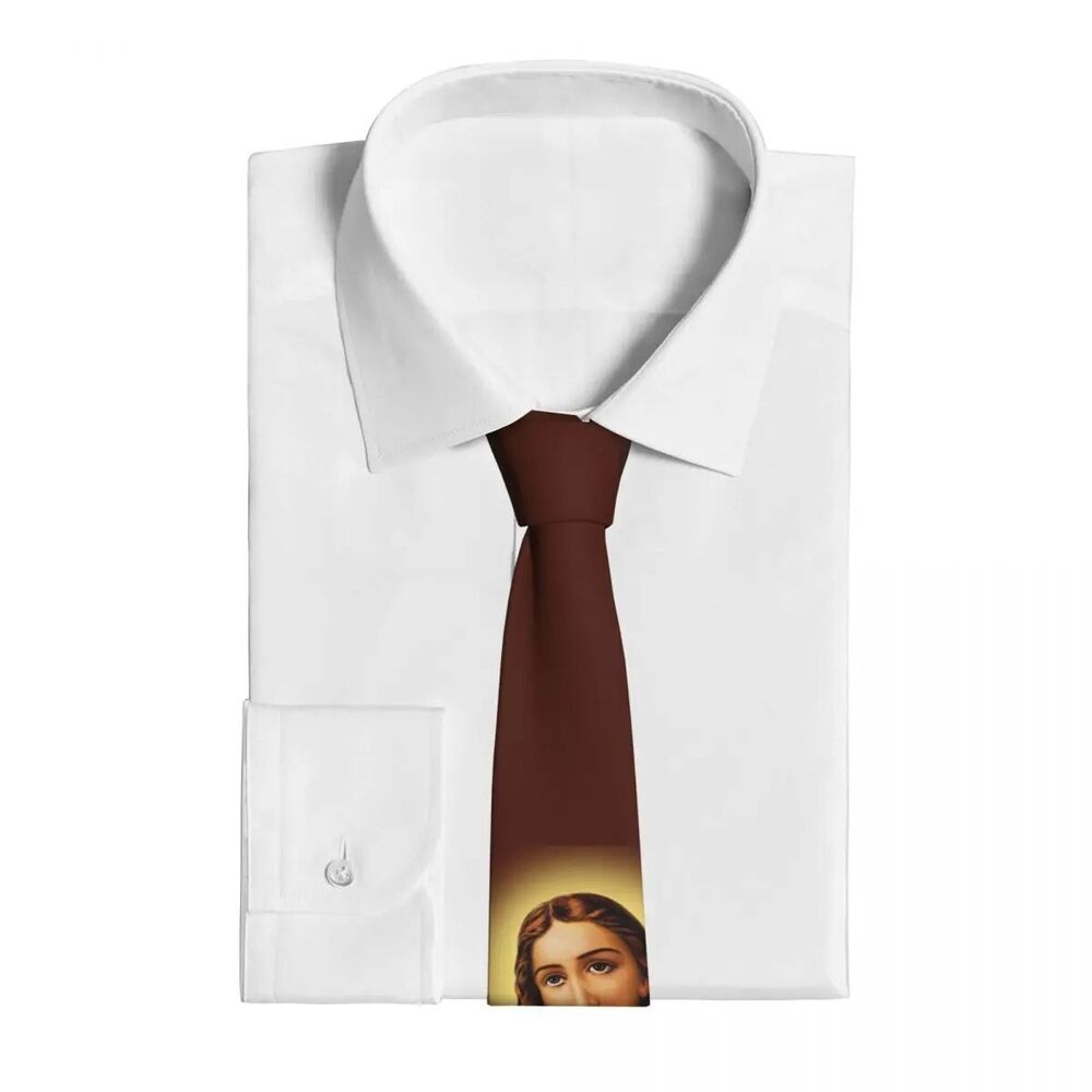 Men Neck Ties Polyester 8cm Skinny Jesus Christ Sacred Heart Fashion Accessories