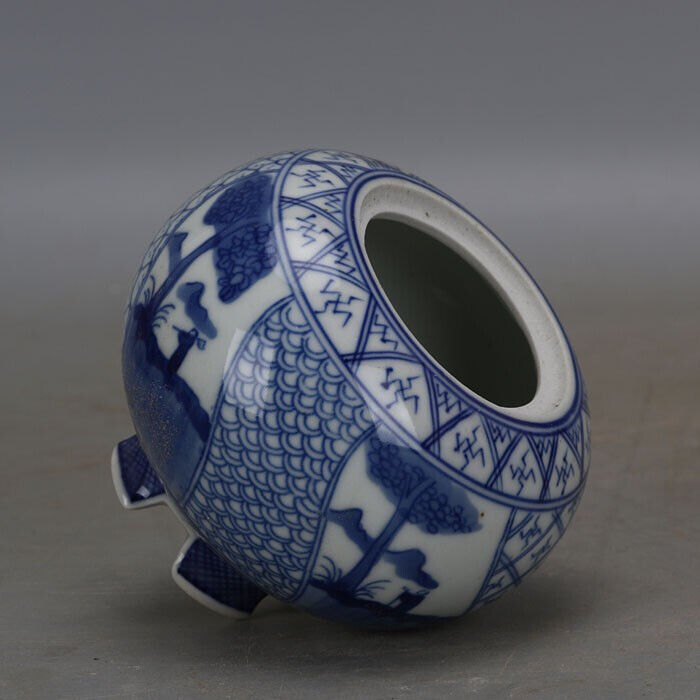 Qing Dynasty Official Kiln Handmade Porcelain Blue and White Porcelain Wuliang D