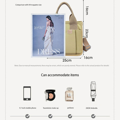 Women Canvas Casual Bag Adjustable Shoulder Strap Handbag Cross Body Bag Tote