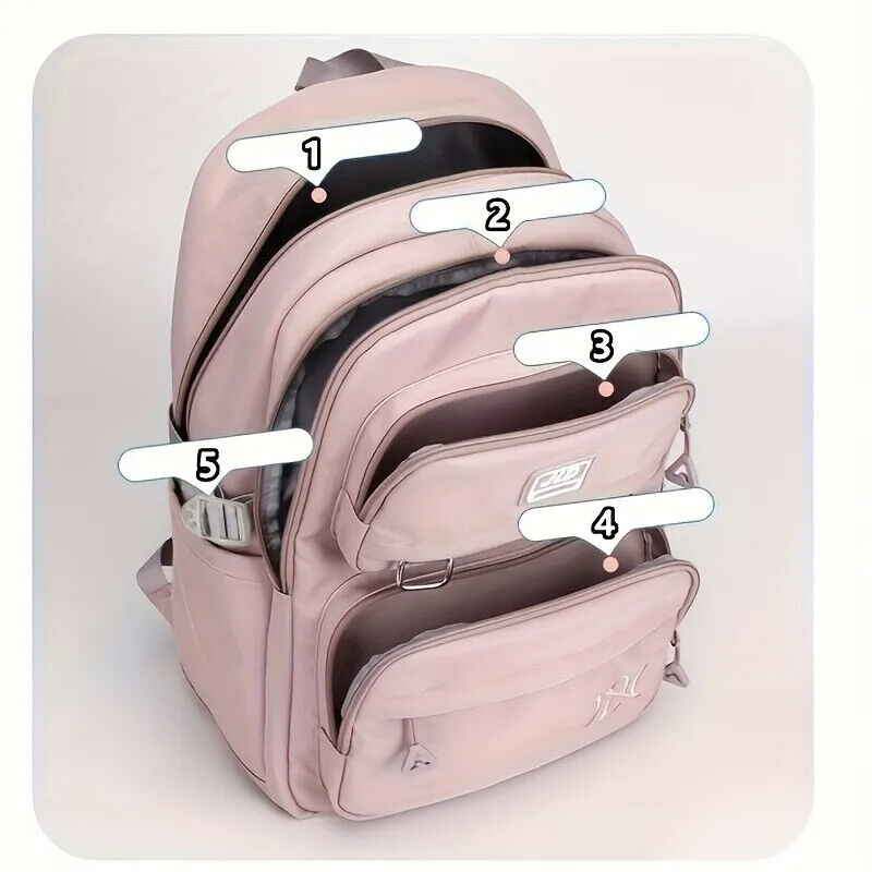 Students Backpack Nylon Double Shoulder Bag Fashion Travel College Bag