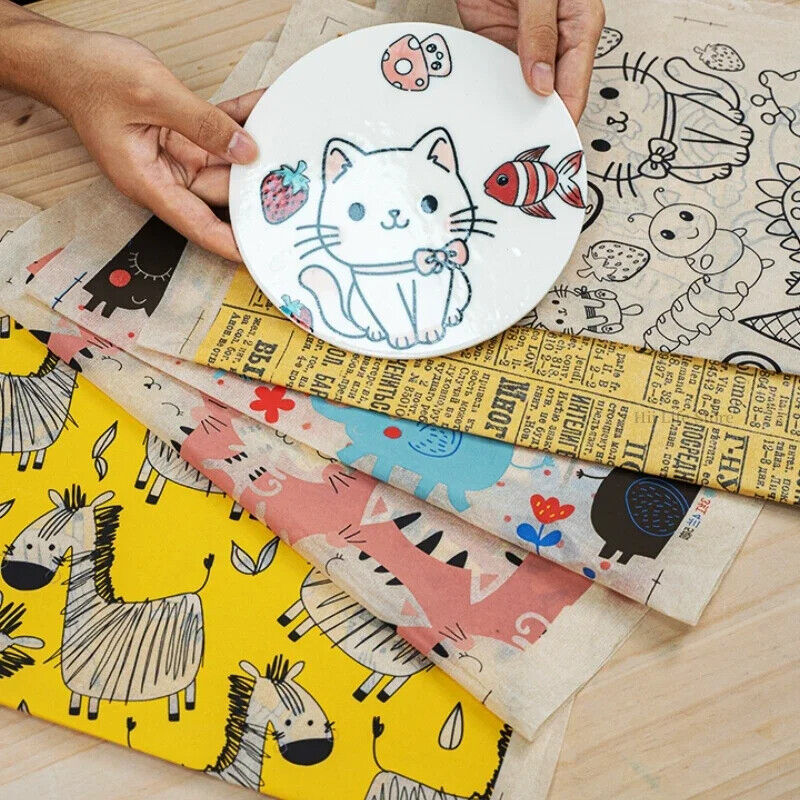 Pottery Clay Underglaze Paper Cartoon Decals DIY Ceramics Color Transfer 49x34cm