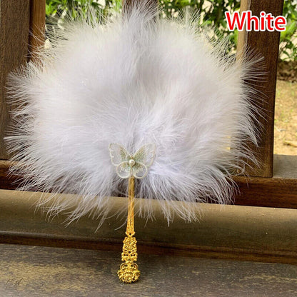 Feather Hand Fan Butterfly African Bride Bridesmaid Performance Dance Photo Prop