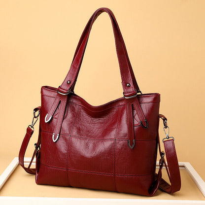 Women's Faux Leather Handbags Shoulder Tote Bag Ladies Purse Crossbody Handbag
