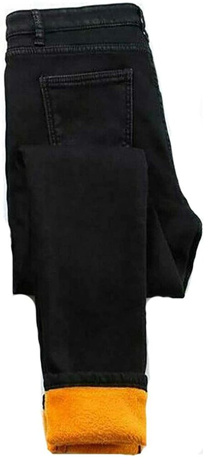 Women's Winter Sherpa Fleece Lined Jeans, Thick Cashmere Warm Pants