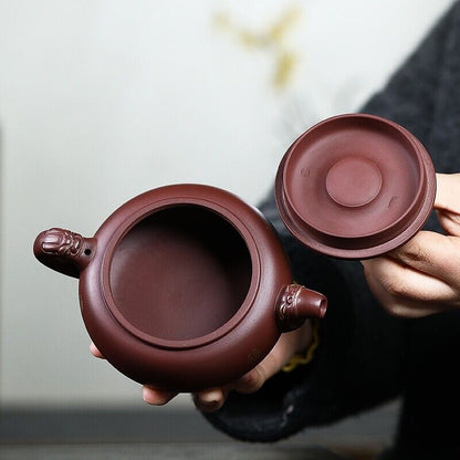 full handmade tea pot marked ox shape design statue mascot true yixing zisha pot