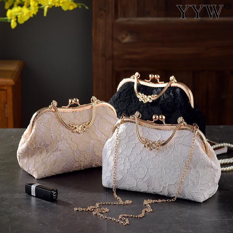 Satin Evening Party Bag Lace Purses Handbags Handle Handbag Womens Hand Bag