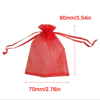 100pcs Wedding Christmas Gift Drawable Organza Bags Jewelry Packaging DisplaG JJ
