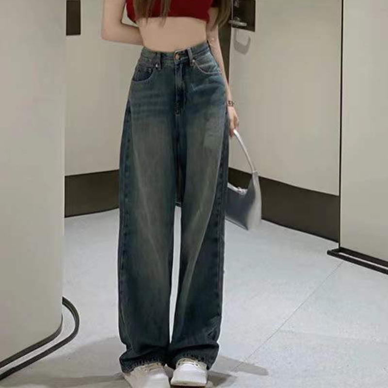 2023 Autumn High Waist Bagge Pants Woman Y2k Streetwear Loose Denim Trousers