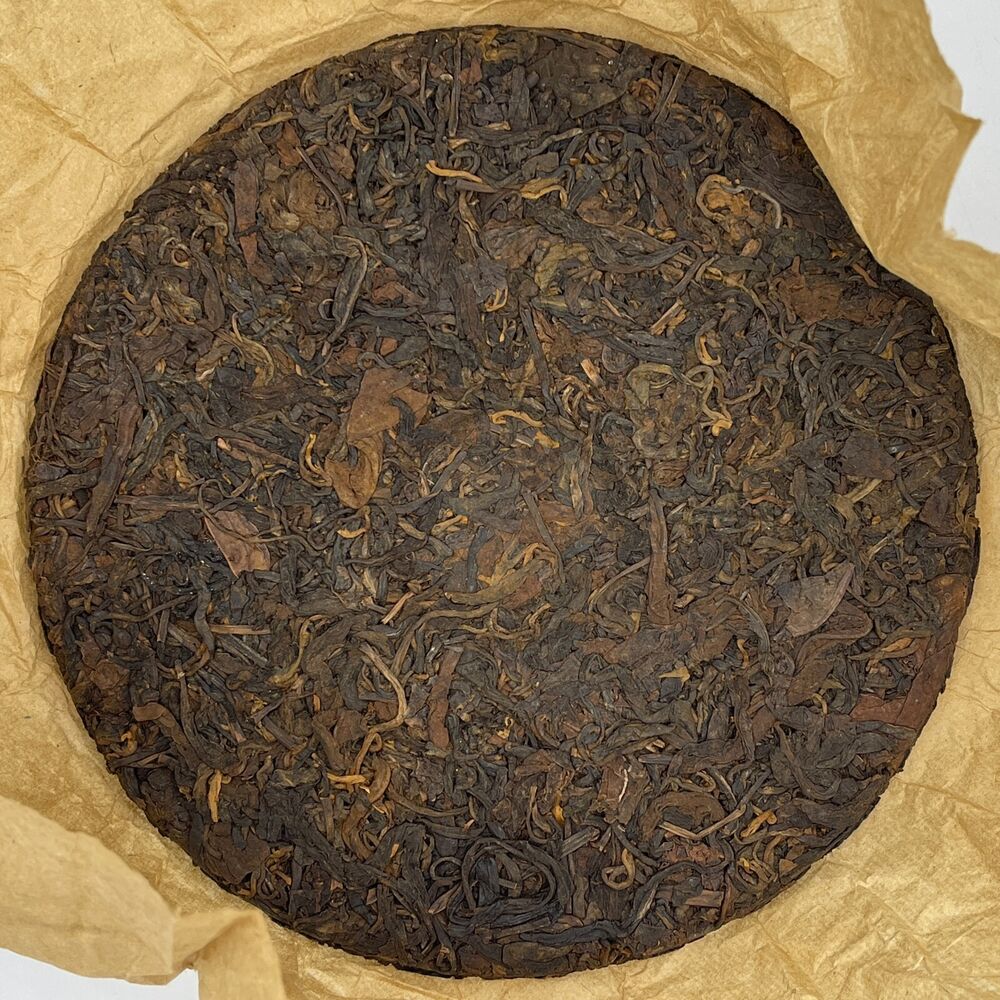 Pu-erh tea,late 80s,英敏號Ying Min, 遠年七子餅茶Yuannian Qizi Cake Tea,357g,Raw
