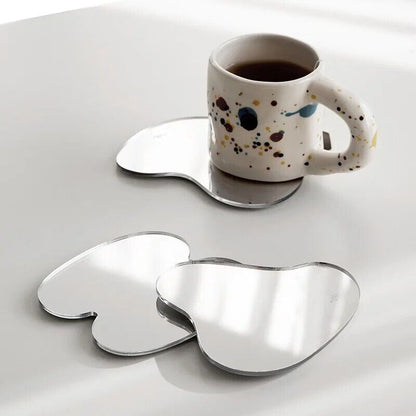 Jewelry Display Pad 3Pcs Acrylic Mirror Irregular Shaped Ring Earring Organizers