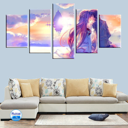 Anime sword art online romantic love poster canvas painting modular picture