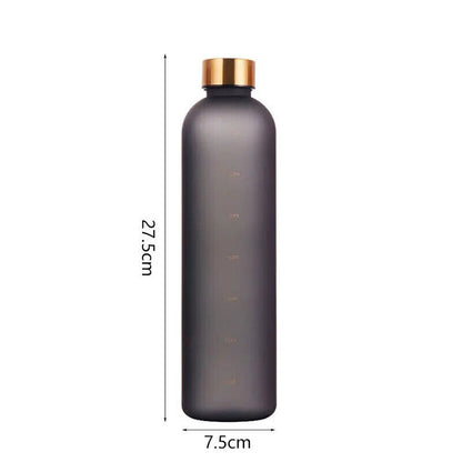 Water Bottle 1L PC W/ Time Marker Motivational Reusable Fitness Sports Drinkware