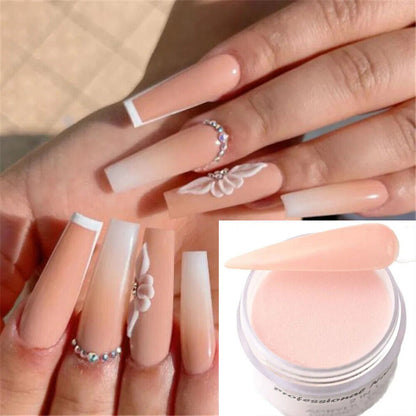 Nails Art Decor Acrylic 100g Bag Dipping Powder Nude Light Crystal Pink Manicure