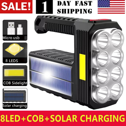Super Bright LED Searchlight Portable Rechargeable Spotlight Handheld Flashlight