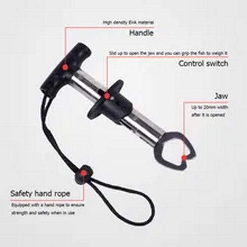 18cm Portable Fishing Gripper Stainless Steel Fish Lip Grip Handle Carp Fishing
