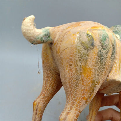 Chinese three-color yellow glazed chariot imitating the Tang Dynasty
