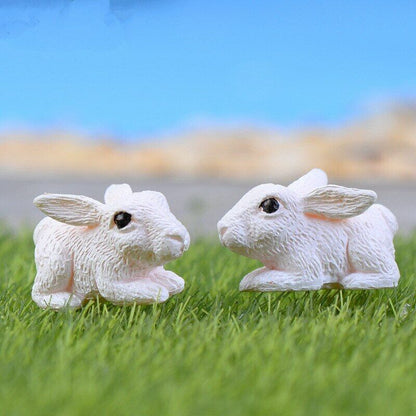 Moss Micro Landscape Deco Mini 10pcs Little White Rabbit Decoration Supplies