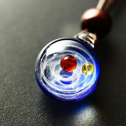 Necklace Pendant Nebula Cosmic Handmade Galaxy Men Women Jewelry 45cm Glass Rope