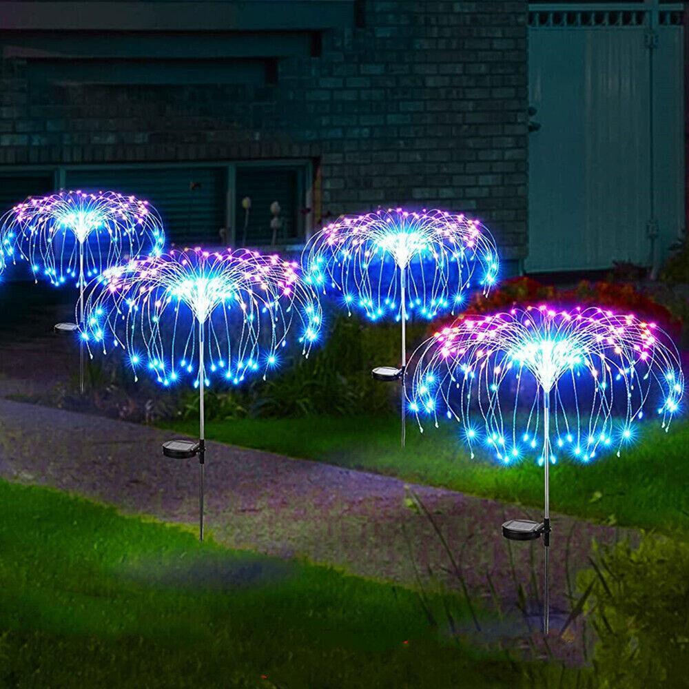 1pc Garden Solar Firework Lights Outdoor Waterproof Path Lawn Lamp Decor 150 LED