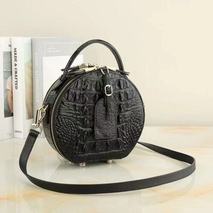 Black Alligator Crocodile Skin Handbags, New Desinger Women's Sling Shouler Bags