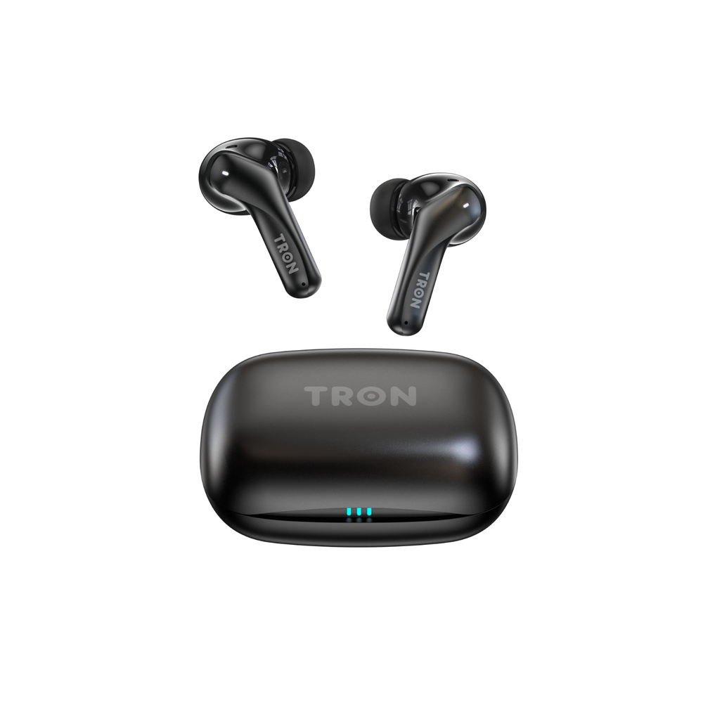TRON Earbuds with -52dB Hybrid Active Noise Cancelling-6-Mic ENC