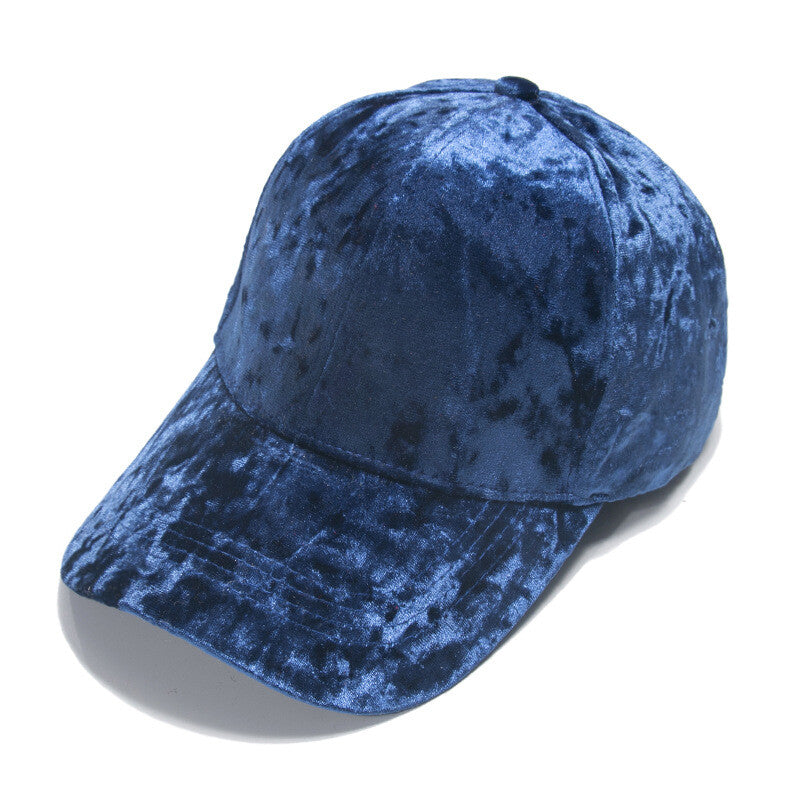 Lady Men Velvet Baseball Cap Solid Velour Sun Hat Adjustable Casual Outdoor Chic