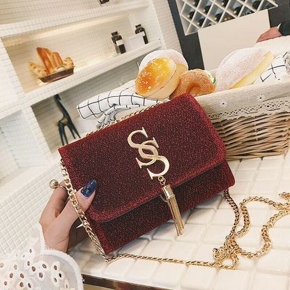 Sequin Flap Crossbody Bag Tassel Chain Ladies Party Handbag Purse Messenger Bags