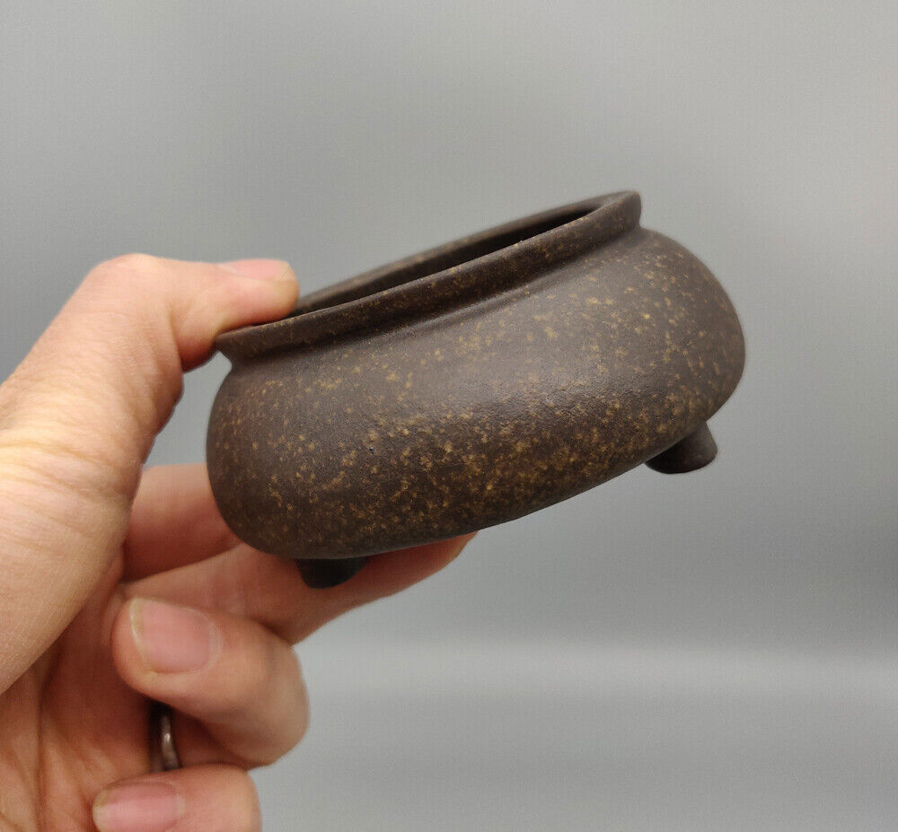 Round Chinese Yixing Zisha Mame Bonsai Pot 2.5''x2.5''x1.5''