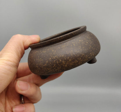 Round Chinese Yixing Zisha Mame Bonsai Pot 2.5''x2.5''x1.5''