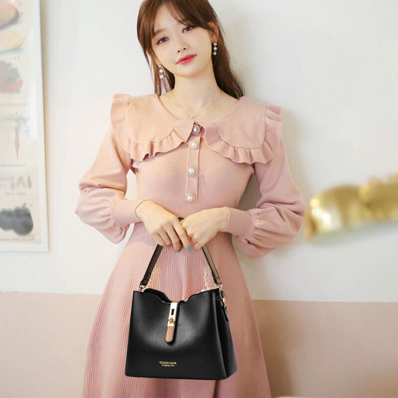 Womens Faux Leather Shoulder Bag Crossbody Handbags Messenger Purse Tote Satchel