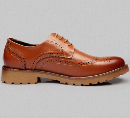 Mens British Wing Tip Brogue PU Leather Carved Dress Formal Shoes Oxfords Shoes