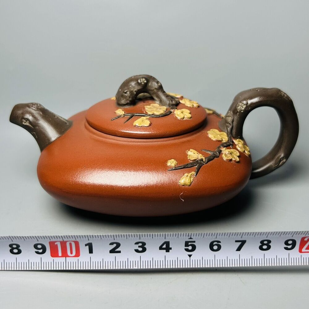 Vintage Chinese Yixing Purple Clay Teapot Zisha Ceramic Plum Blossom Tea Set Art