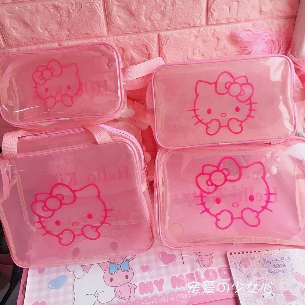 Hello Kitty Swimwear Storage Bag Transparent Cosmetic Wash Bag Travel Bag