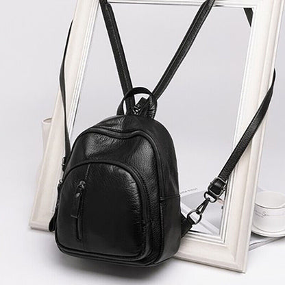 Soft PU Leather Backpack Women Vintage Shoulder Bag Ladies Mini Travel Backpack