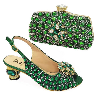 Ladies Leather Shoe and Bag Set Shoe with Matching Bag Set Shoes Bag Set Party