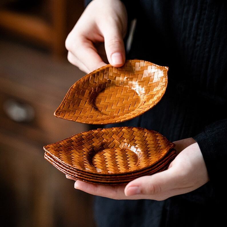 Hand-Woven Bamboo Tea Coasters|Tea Accessories