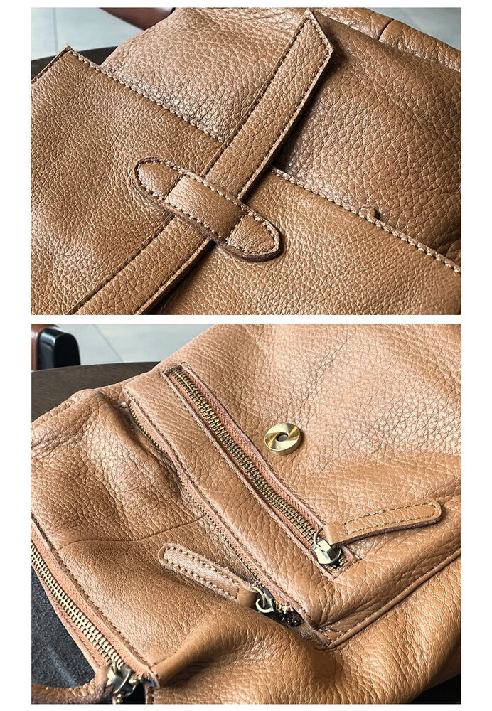 Women's Real Leather Small Backpack Rucksack Daypack Travel Bag Vintage w/Flap