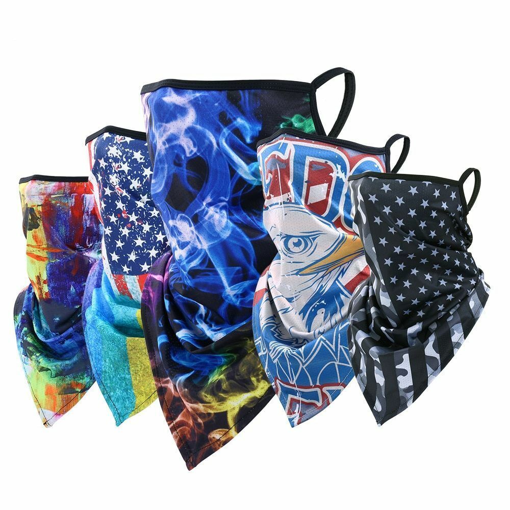 Printed Bandana Cycling Ear Face Mask Neck Gaiter Hunting Running Scarf 26*42 CM