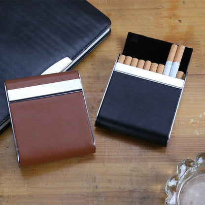 Leather Cigarette Case 20pcs Container Bank Card Box Tobacco Holder Mini Storage