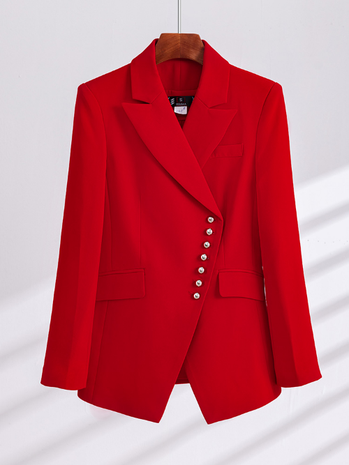 Long Sleeve Women Formal Pant Suit Ladies Red Black Business Wear 2 Piece Set