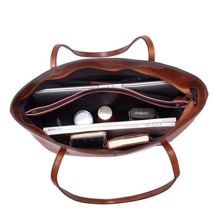 Genuine Leather Handbag Women Office Female Tote Big Shoulder Bags