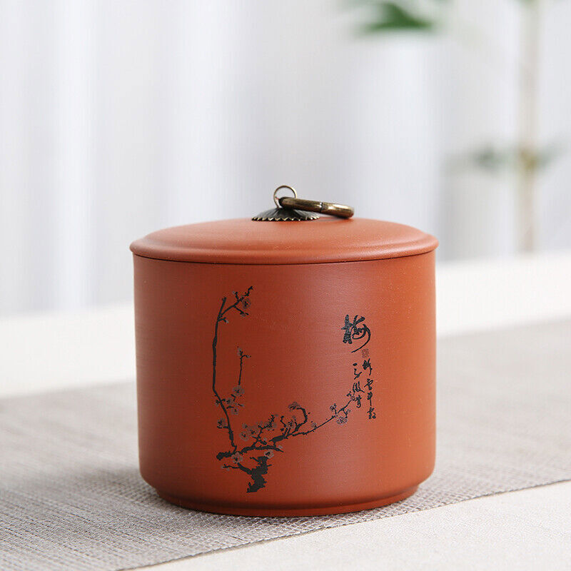1pc Purple Clay Tea Jar Travel Tea Bag Storage Box Portable Sealed Tea Caddy