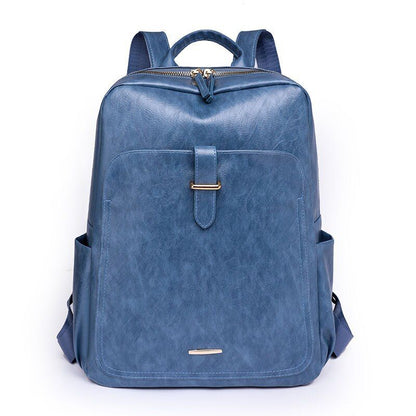 Leather Backpack Stylish Laptop Bag Women Luxury Polyester Traveling Blue Yellow