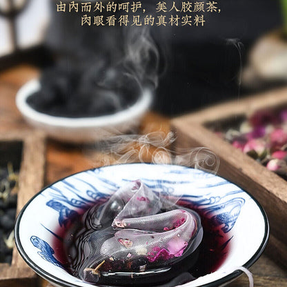 北京同仁堂 桑葚玫瑰花茶 黑枸杞泡水养生茶女人调气理血养颜120g Black Wolfberry Mulberry Rose Health Tea Gouqi