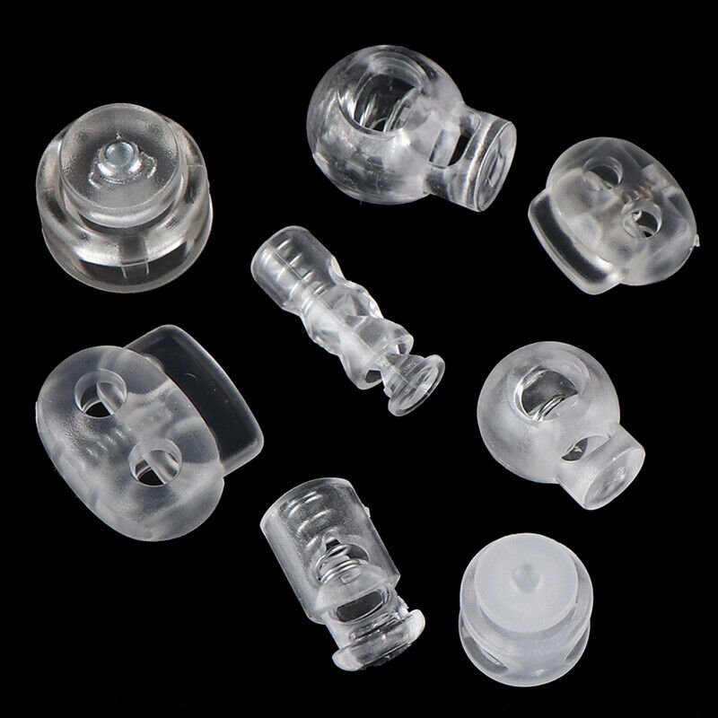 10pcs Cord Lock Plastic Stopper Cord Ends Buckle DIY Shoelace Bag Accessories!