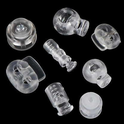 10pcs Cord Lock Plastic Stopper Cord Ends Buckle DIY Shoelace Bag Accessories!