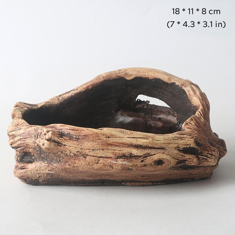 Cement Made Rustic Bonsai Pot Indoor/Garden Shallow Flower Pots Small Large