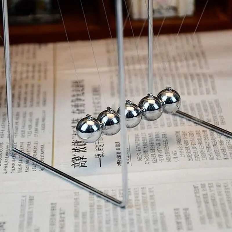 Mini Newton Cradle Balance Steel Balls School Teaching Physics Supplies Desk Toy