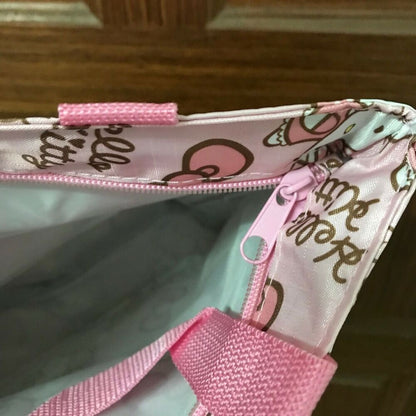 Cute Hello Kitty Heart Bow Handbag Lunch Box Storage Bag Tote Picnic Case Zipper